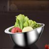 Rice Vegetable Washing Basket Strainer Stainless Steel Bowl (3)